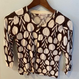 Brown & White Pattern Cardigan